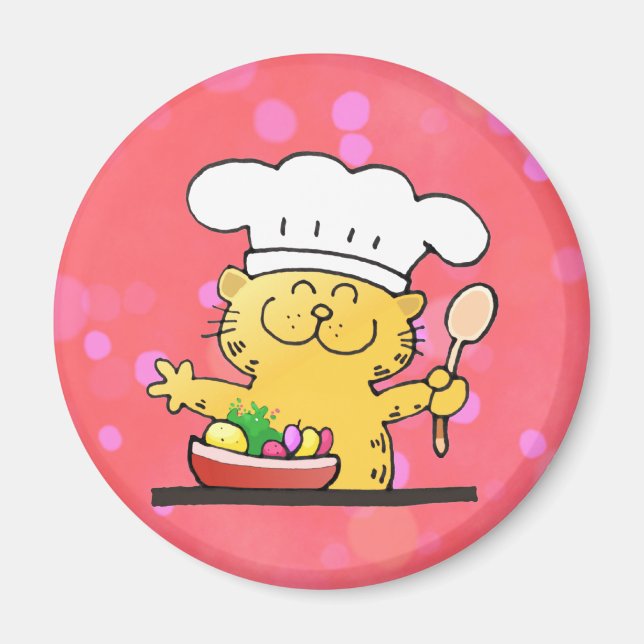 Funny Cartoon | Funny Kitty Chef Magnet (Front)