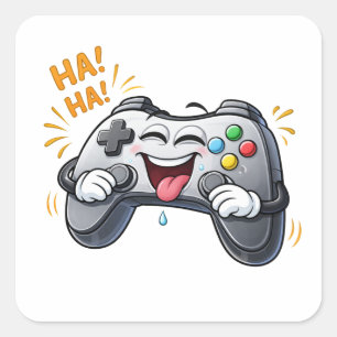 Funny Cartoon Game Controller Laughing Sticker
