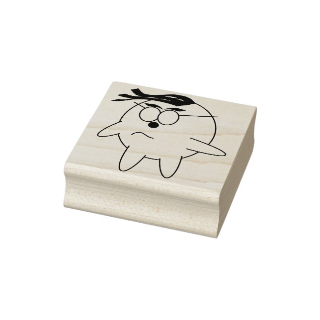 Funny cartoon ghost illustration art stamp (Stamp)