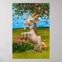 Funny Cartoon Goat Garden Animal Art