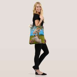Funny Cartoon Goat Garden Animal Art Tote Bag