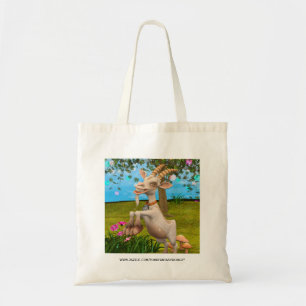 Funny Cartoon Goat Garden Animal Art Tote Bag