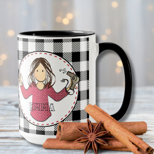 Funny Cartoon Hairdresser Stylist Christmas Gift  Mug