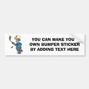 Funny Cartoon Hockey Player T-shirts and Gifts Bumper Sticker