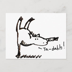 Funny Cartoon Horse Pony Tah Dah! Postcard