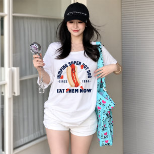 Funny Cartoon Hot Dog Art Graphic Tee Since 1994
