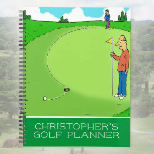 Funny cartoon illustration of golfers. planner