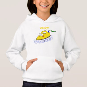 Funny cartoon iron laundry illustration