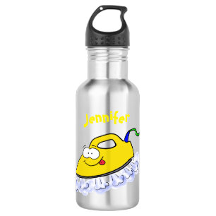 Funny cartoon iron laundry illustration 532 ml water bottle
