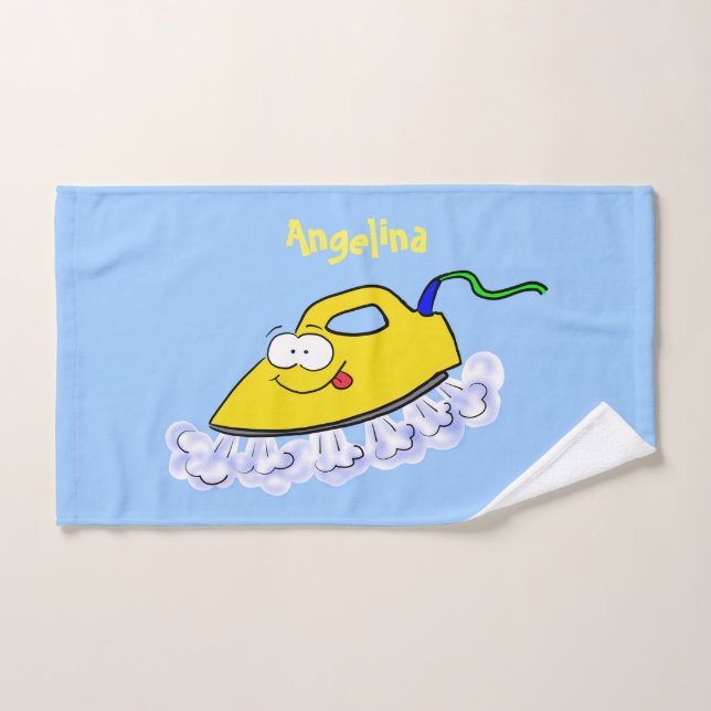 Funny cartoon iron laundry illustration bath towel set (Hand Towel)