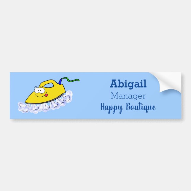 Funny cartoon iron laundry illustration  bumper sticker (Front)