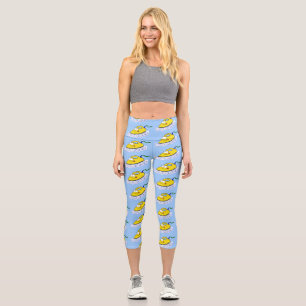 Funny cartoon iron laundry illustration capri leggings