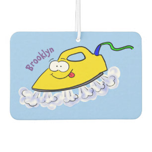 Funny cartoon iron laundry illustration car air freshener