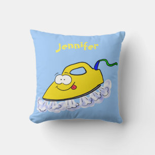 Funny cartoon iron laundry illustration cushion