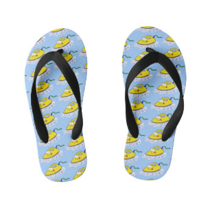 Funny cartoon iron laundry illustration kid's jandals