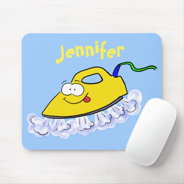 Funny cartoon iron laundry illustration mouse pad (With Mouse)