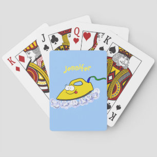 Funny cartoon iron laundry illustration playing cards