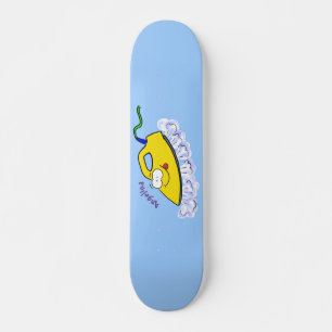 Funny cartoon iron laundry illustration skateboard