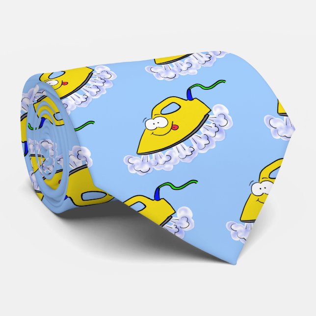Funny cartoon iron laundry illustration tie (Rolled)