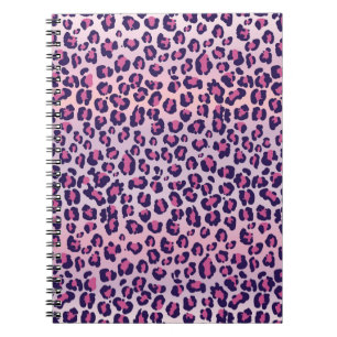 Funny cartoon jaguar pattern. Trendy leopard textu Notebook