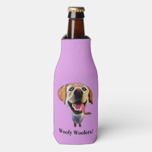 Funny Cartoon Labrador Retriever Bottle Cooler