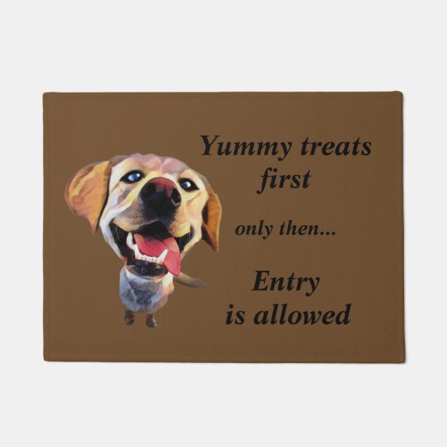 Funny Cartoon Labrador Retriever Doormat (Front)