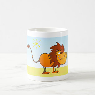 Funny Cartoon Lion in the Sun Safari Animal Coffee Mug