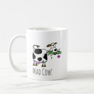 Funny Cartoon Mad Cow Mug- personalise it! Coffee Mug