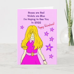 Funny Cartoon Missing You Lockdown Valentine's Card