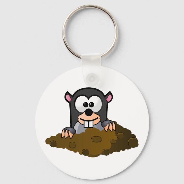Funny cartoon mole key ring (Front)