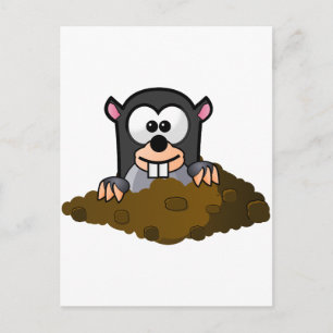 Funny cartoon mole postcard