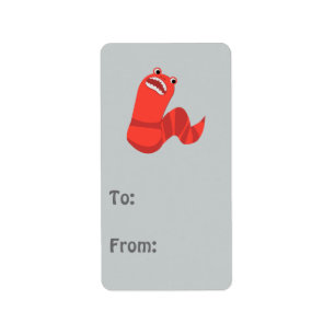 Funny Cartoon Mongolian Death Worm Label