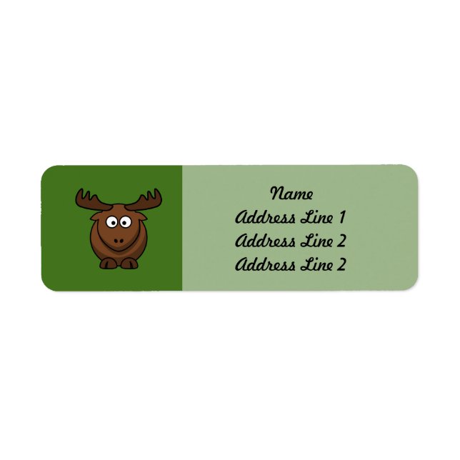 Funny Cartoon Moose with Green Background (Front)