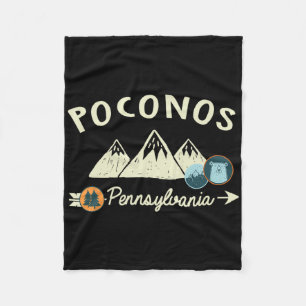 Funny Cartoon Mountain Hiking Patches Poconos Penn Fleece Blanket