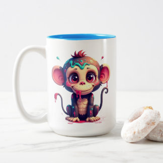 Funny Cartoon Paint Splatter Monkey Mug
