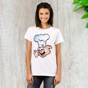 Funny Cartoon Pig Chef with Hat T-Shirt