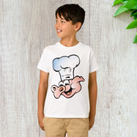 Funny Cartoon Pig Chef with Hat 