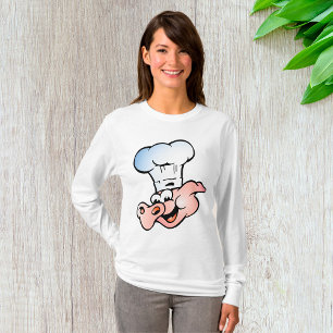 Funny Cartoon Pig Chef with Hat T-Shirt