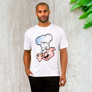 Funny Cartoon Pig Chef with Hat  T-Shirt
