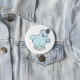 Funny Cartoon Polar Bear Cute Blue Character 7.5 Cm Round Badge