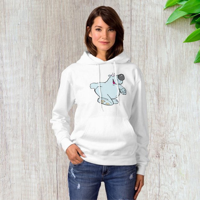 Funny Cartoon Polar Bear Cute Blue Character  Hoodie (Creator Uploaded)