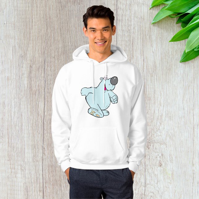 Funny Cartoon Polar Bear Cute Blue Character  Hoodie (Creator Uploaded)