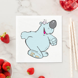 Funny Cartoon Polar Bear Cute Blue Character  Napkin
