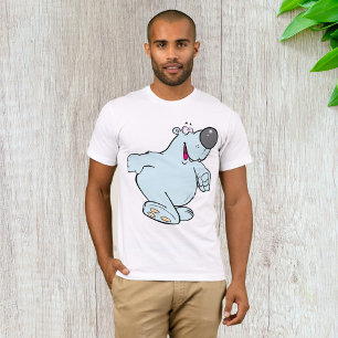 Funny Cartoon Polar Bear Cute Blue Character  T-Shirt