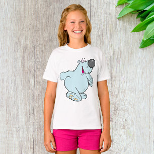 Funny Cartoon Polar Bear Cute Blue Character  T-Shirt