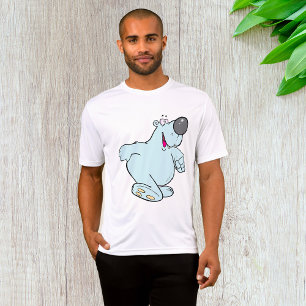 Funny Cartoon Polar Bear Cute Blue Character  T-Shirt