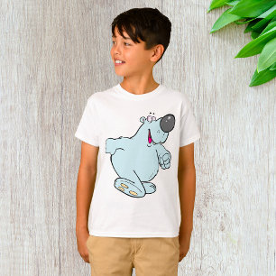 Funny Cartoon Polar Bear Cute Blue Character T-Shirt