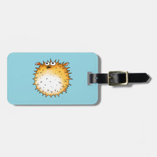Funny Cartoon Puffer Fish Design Luggage Tag