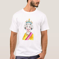 Funny Cartoon Queen Elizabeth II Royal Portrait