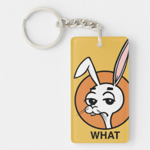 FUNNY CARTOON RABBIT RECTANGULAR KEY CHAIN